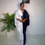 Fashion boubou africain femme Color blocking african dress Embroidery decoration africa clothing - Free Delivery Worldwide