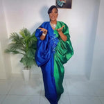 Fashion boubou africain femme Color blocking african dress Embroidery decoration africa clothing - Free Delivery Worldwide