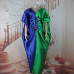 Fashion boubou africain femme Color blocking african dress Embroidery decoration africa clothing - Free Delivery Worldwide