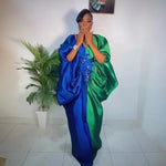 Fashion boubou africain femme Color blocking african dress Embroidery decoration africa clothing - Free Delivery Worldwide