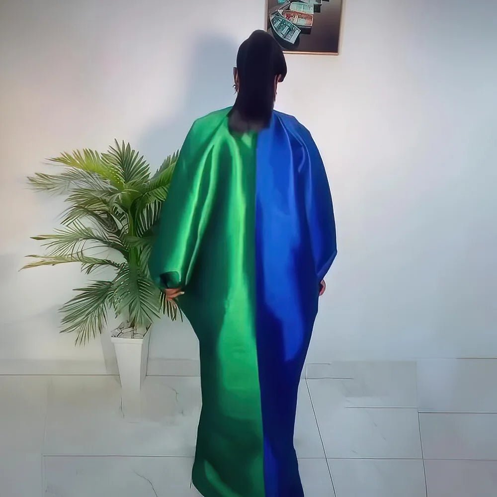 Fashion boubou africain femme Color blocking african dress Embroidery decoration africa clothing - Free Delivery Worldwide