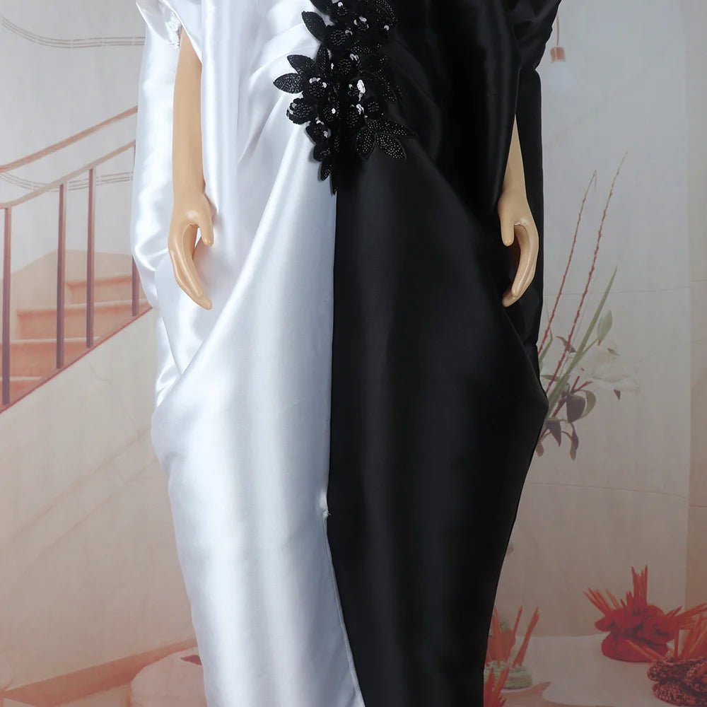 Fashion boubou africain femme Color blocking african dress Embroidery decoration africa clothing - Free Delivery Worldwide