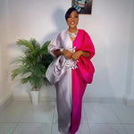Fashion boubou africain femme Color blocking african dress Embroidery decoration africa clothing - Free Delivery Worldwide