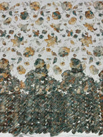 Flower Fabric Nigerian African Fabric for Couture Sewing – Wedding, Evening & Prom Dress - Free Delivery Worldwide only at Flexi Africa