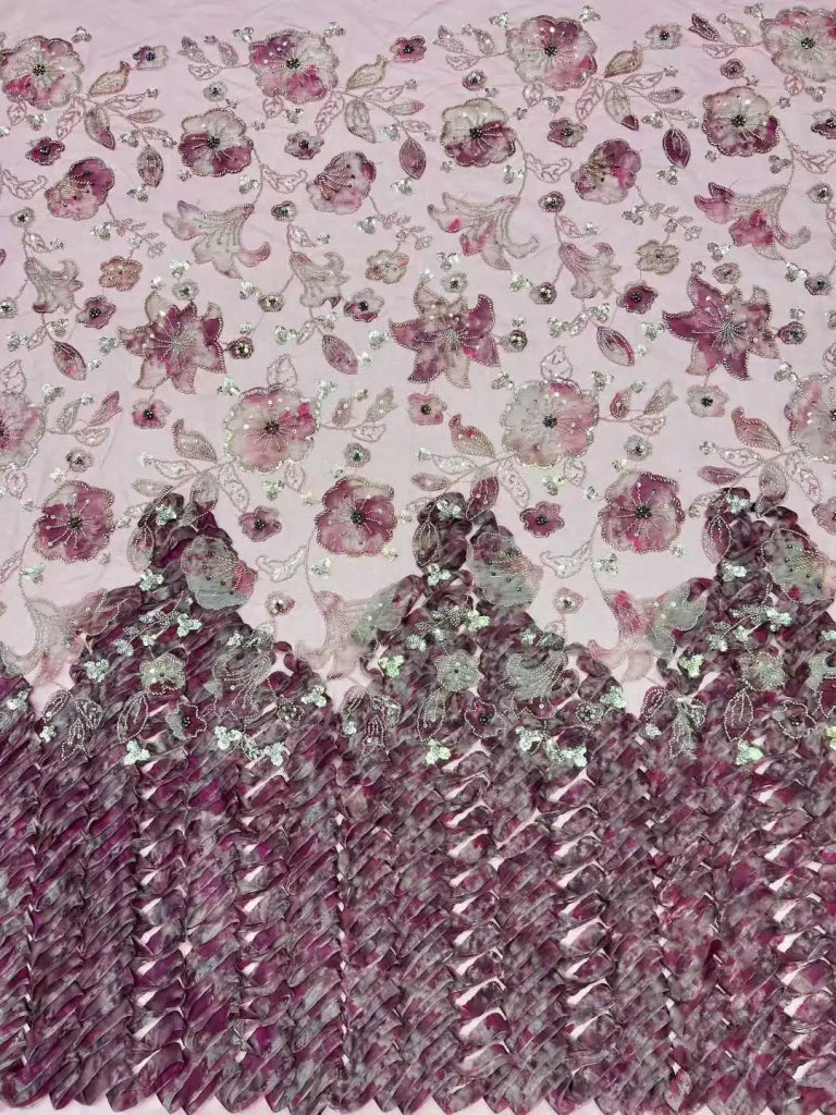 Flower Fabric Nigerian African Fabric for Couture Sewing – Wedding, Evening & Prom Dress - Free Delivery Worldwide only at Flexi Africa