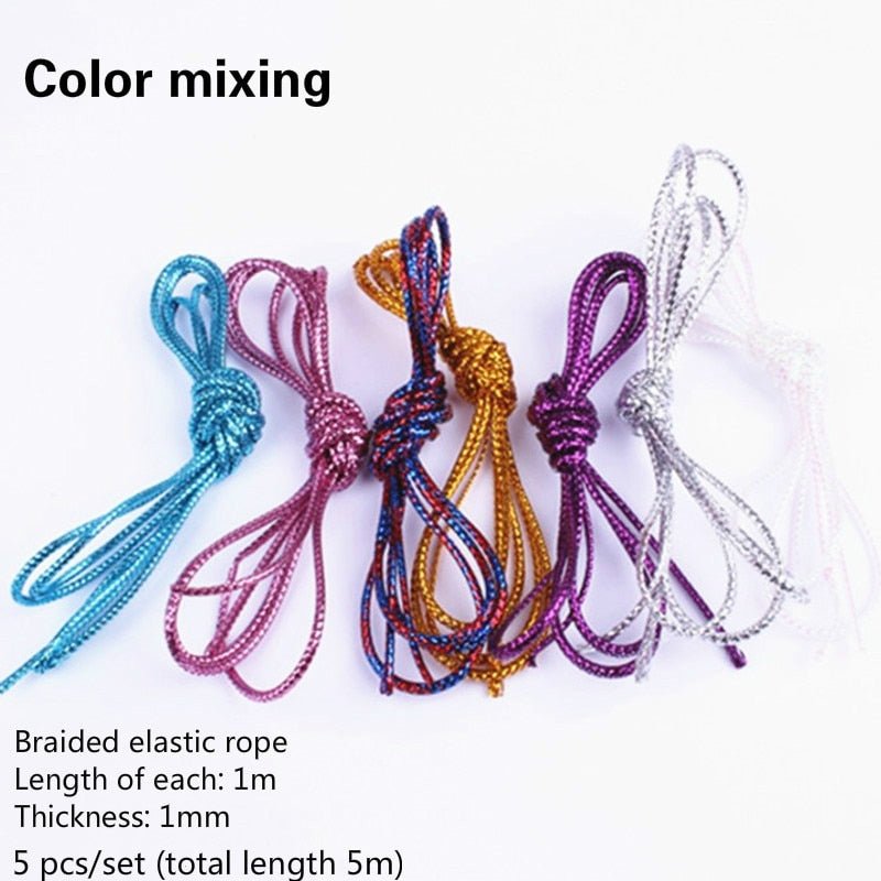 Gold Braids Braiding Hair Styling Thin Shimmer Stretchable Strings 5 Strand African Braid Braided Elastic Cord - Flexi Africa