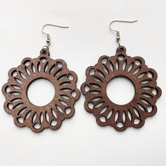 Handmade Zinc Alloy Geometric Wood Earrings - Trendy African Jewelry for Women - Flexi Africa offers Free Delivery Worldwide