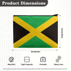 Jamaican Flag Pattern Cosmetic Bag, Portable Comestic Storage Pouch - Free Delivery Worldwide only at Flexi Africa