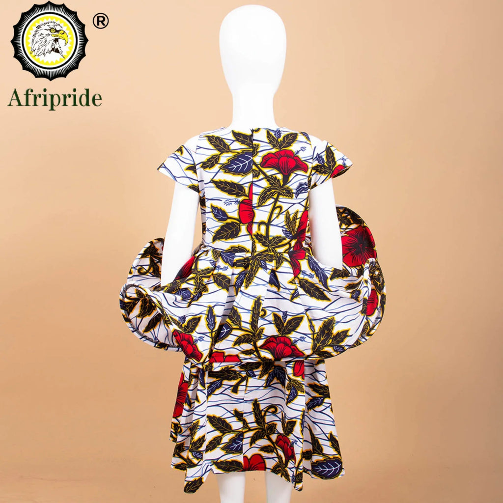 Kids African Print Princess Dress – Sleeveless Ankara Casual Mini Dress for Girls - Free Delivery Worldwide only at Flexi Africa