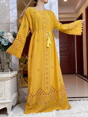 Latest Women Elegant Autumn Dresses Dubai Party Outfits Long Sleeve Dashiki Muslim Women High - grade Comfort Fabric African Abaya - Free Delivery Worldwide only at Flexi Africa