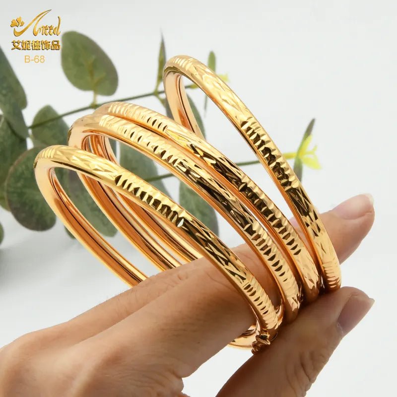 Luxurious African Jewelry: Gold-Toned Copper Bangle Bracelet for Women - Flexi Africa - Free Delivery - www.flexiafrica.com