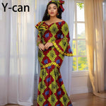 Luxury African Ankara Print Dress – Elegant Slim Fit Gown for Women’s Birthday, Wedding, and Party Events