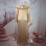 Luxury African Boubou Dress for Women – Classical Elegance Rhodochrosite Design with Folded Pleats - Free Delivery Worldwide only at Flexi Africa