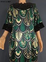 Buy Luxury African Long Gown – Sequin Embellished Caftan Dress with Floral Print and Slit for only $61.49 at Flexi Africa!