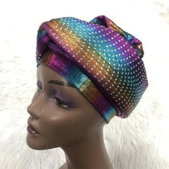 Discover the elegance of Gele Headtie Auto Gele Cap, crafted from luxurious brocade fabric, perfect for parties and weddings.