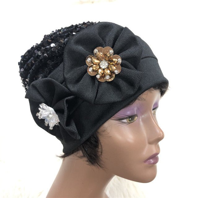 Discover the elegance of Gele Headtie Auto Gele Cap, crafted from luxurious brocade fabric, perfect for parties and weddings.