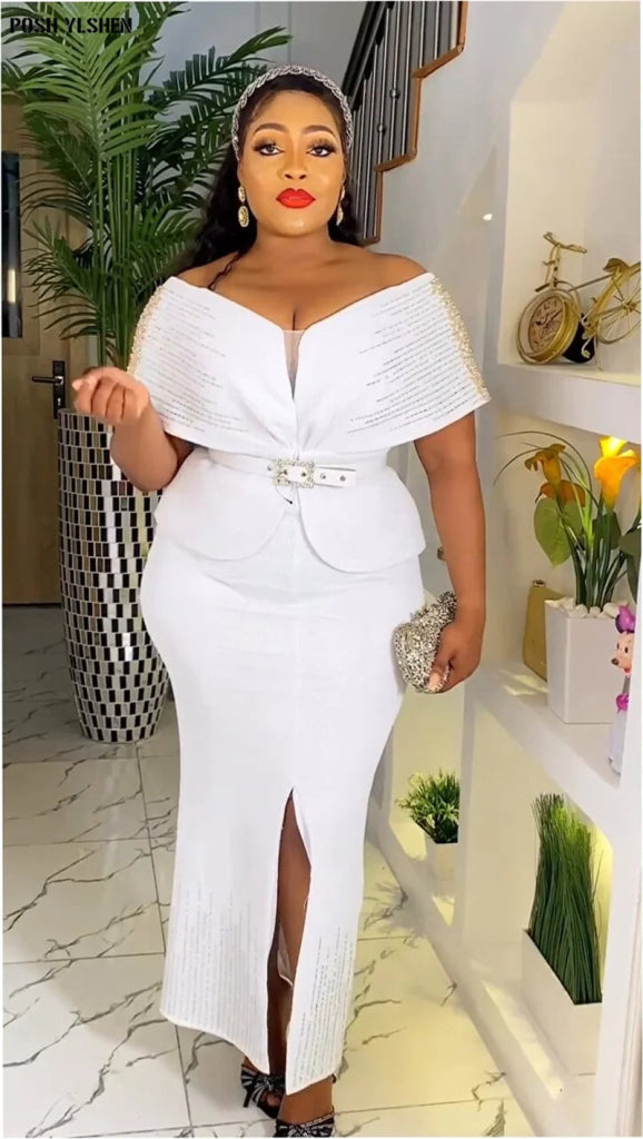Plus Size African Dress for Women Dashiki Print Elegant Maxi Long Party Gown - Free Delivery Worldwide only at Flexi Africa