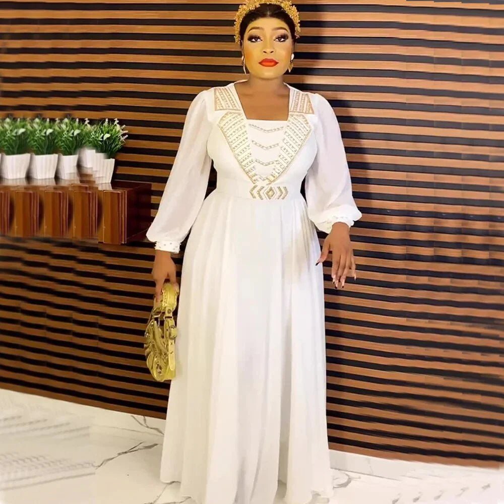 Plus Size African Maxi Evening Party Dress for Women: Elegance Meets Comfort - Free Delivery Worldwide only at Flexi Africa