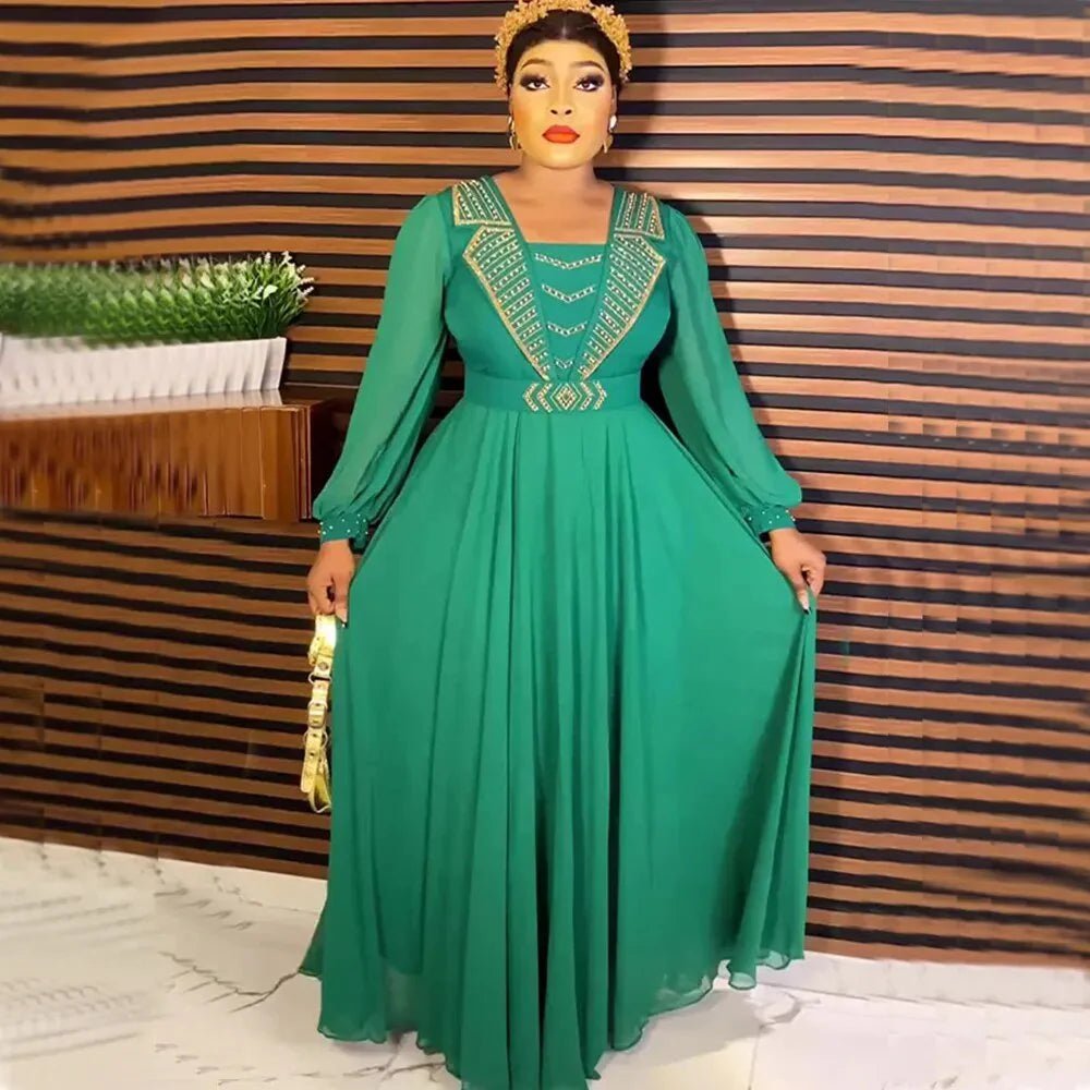 Plus Size African Maxi Evening Party Dress for Women: Elegance Meets Comfort - Free Delivery Worldwide only at Flexi Africa