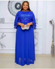 Buy Plus Size African Party Dresses for Women New Fashion Dashiki Lace Wedding Gowns Elegant Maxi Dress for only $40.01