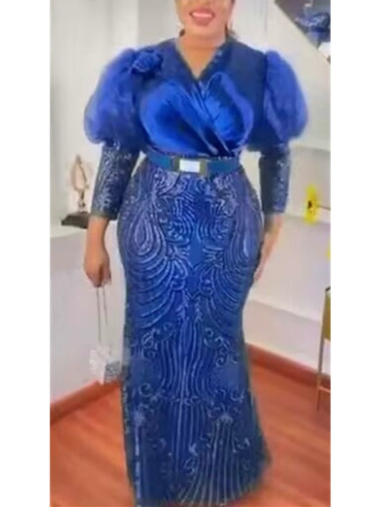 Plus Size African Party Long Dresses for Women, New Robe Africa Clothing Outfits - Free Delivery Worldwide only at Flexi Africa