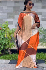 Printed Long Dress: Embrace Elegance and Culture - Free Delivery Worldwide only at Flexi Africa