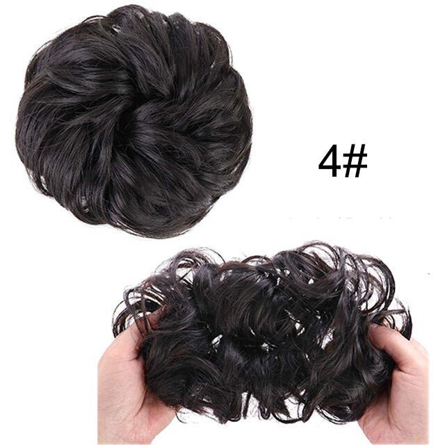 Short Afro Puff Synthetic Hair Bun Chignon Hairpiece Drawstring Ponytail Kinky Curly Updo Clip Hair Extensions - Flexi Africa