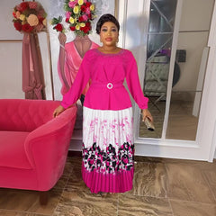 Stylish Plus Size African 2PC Sets: Dashiki Ankara Tops and Skirts for Elegant Wedding Party Dresses - Flexi Africa