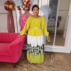 Stylish Plus Size African 2PC Sets: Dashiki Ankara Tops and Skirts for Elegant Wedding Party Dresses - Flexi Africa