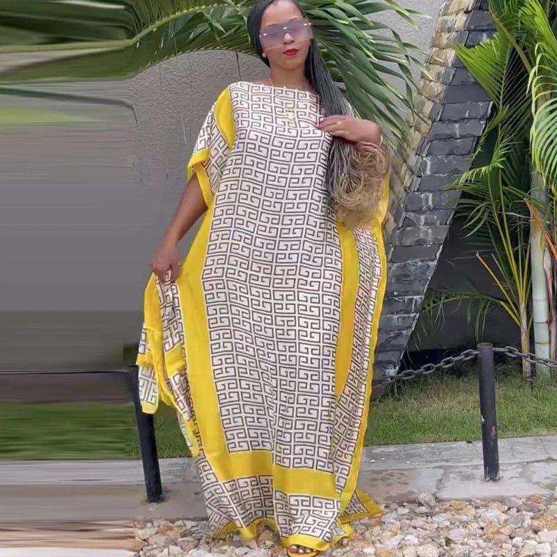 Summer African Dresses for Women – Sexy Oversized Long Print Dress - Free Delivery Worldwide only at Flexi Africa