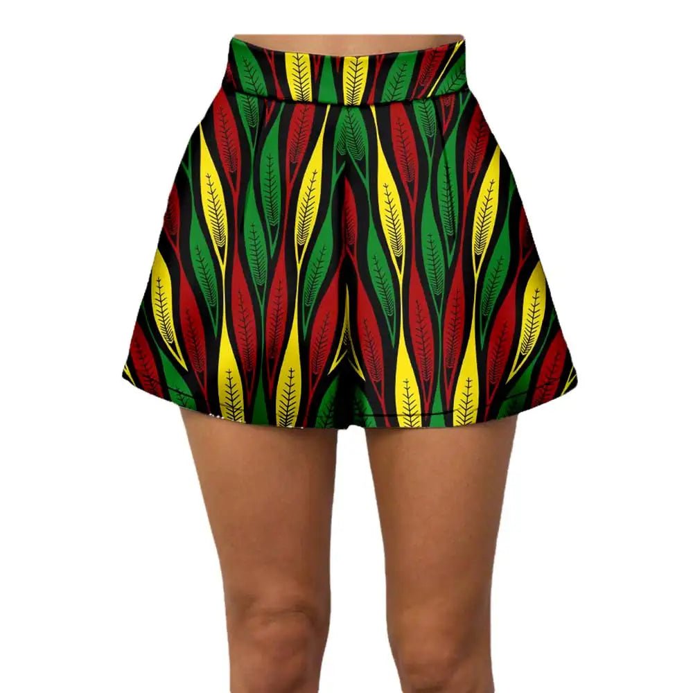 Summer Vibes: African Print Pattern Beach Shorts for Women, 100% Cotton - Flexi Africa - Free Delivery Worldwide only at www.flexiafrica.com