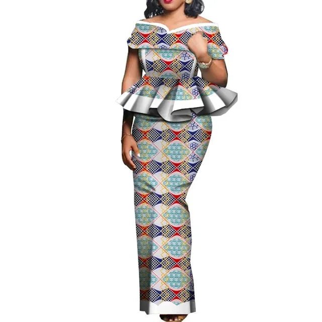 Traditional African 2PC Outfit – Dashiki Top and Skirt Set for Women - Free Delivery Worldwide only at Flexi Africa