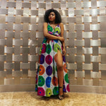 Traditional African Wax Print Dress for Women – Dashiki Halter Neck Maxi Dress - Free Delivery Worldwide only at Flexi Africa