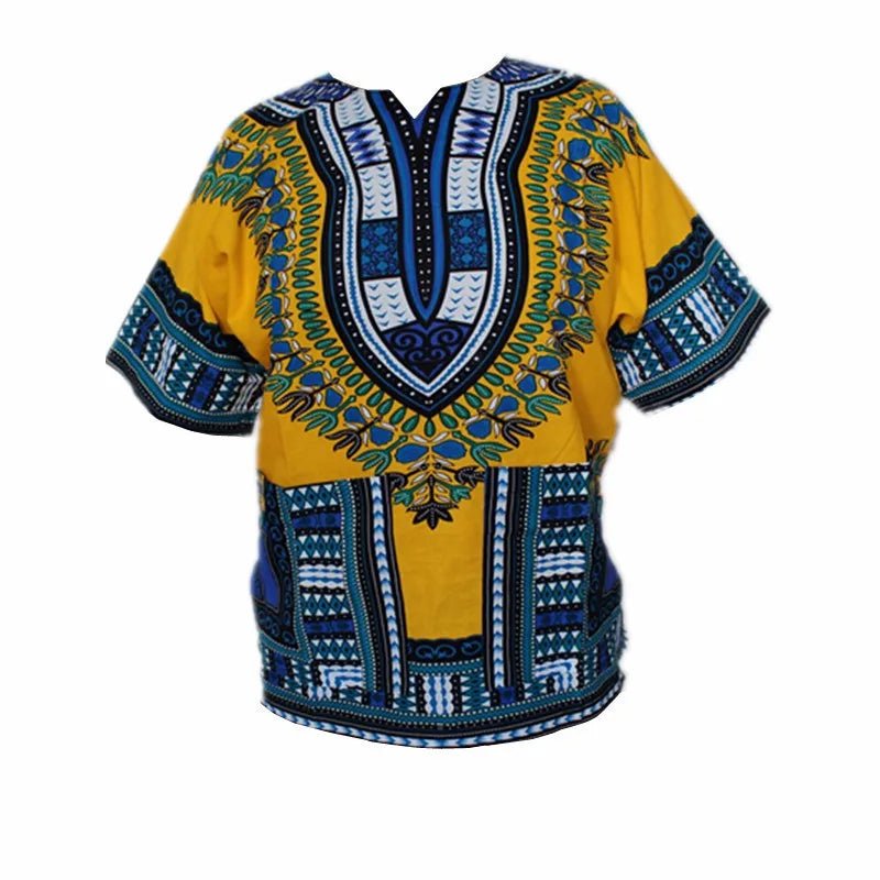 Unisex 100% Cotton Dashiki T-Shirts – Traditional African Print Fashion Design - Free Delivery Worldwide only at Flexi Africa