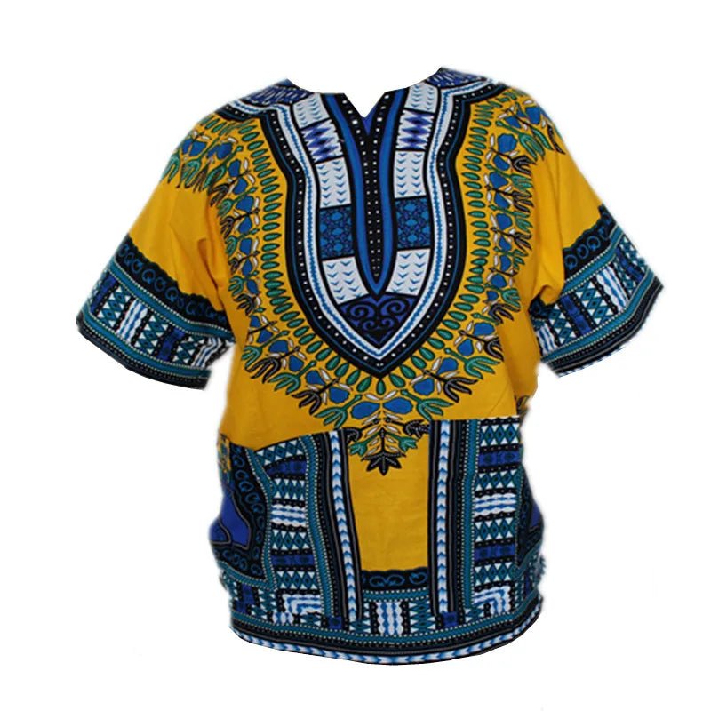 Unisex 100% Cotton Dashiki T-Shirts – Traditional African Print Fashion Design - Free Delivery Worldwide only at Flexi Africa