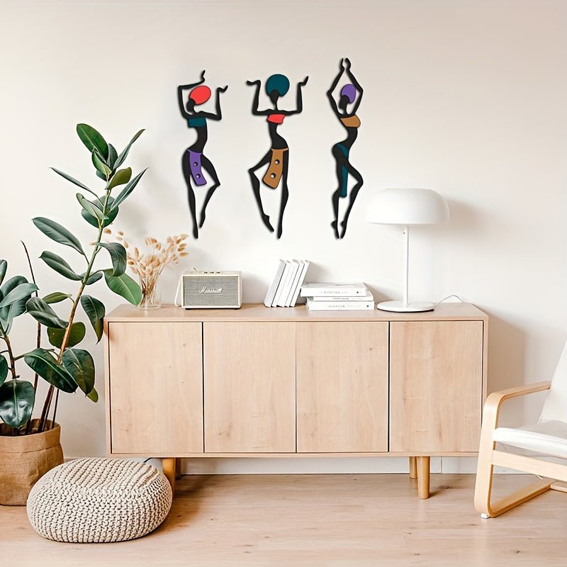 Vibrant African Girl Wall Art Set – Ethnic Style Living Room Décor - Free Delivery Worldwide only at Flexi Africa