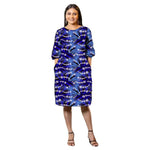 Vibrant Ankara Print Half - Sleeve Dress for Women – African Fashion Wedding & Party Wear - Free Delivery Worldwide only at Flexi Africa