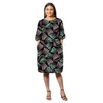 Vibrant Ankara Print Half - Sleeve Dress for Women – African Fashion Wedding & Party Wear - Free Delivery Worldwide only at Flexi Africa