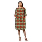 Vibrant Ankara Print Half - Sleeve Dress for Women – African Fashion Wedding & Party Wear - Free Delivery Worldwide only at Flexi Africa