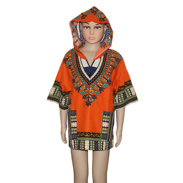 Vibrant Traditional African Print Dashiki T-shirts: Stylish Fashion Designs for Kids - Flexi Africa - Free Delivery Worldwide