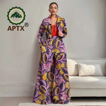 Buy Women’s African Ankara 2PC Outfit – Long Sleeve Top, High-Waist Pants & Earrings for only $104.94 at Flexi Africa!