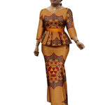 Women’s African Ankara 2PC Set Crop Top Maxi Skirt Belted Traditional Outfit - Free Delivery Worldwide only at Flexi Africa