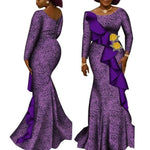 Women’s African Ankara Long Sleeve Dress – Cotton Dashiki Wedding Gown - Free Delivery Worldwide only at Flexi Africa