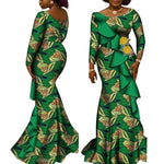 Women’s African Ankara Long Sleeve Dress – Cotton Dashiki Wedding Gown - Free Delivery Worldwide only at Flexi Africa