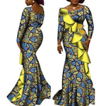 Women’s African Ankara Long Sleeve Dress – Cotton Dashiki Wedding Gown - Free Delivery Worldwide only at Flexi Africa