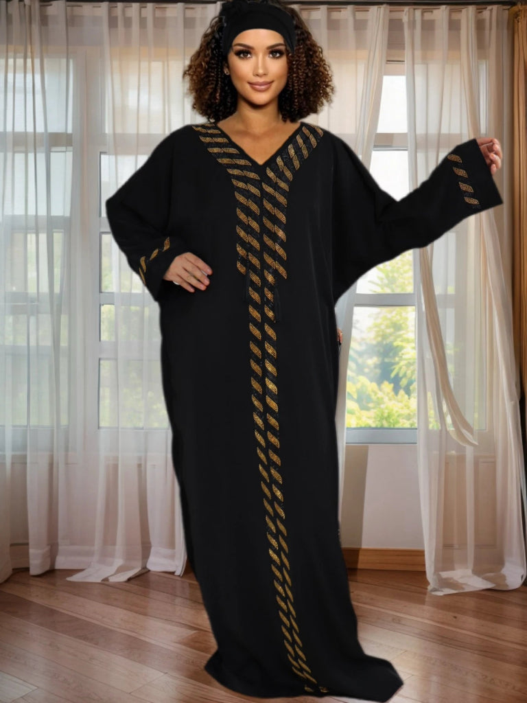 Women’s African Dashiki Rhinestone Kaftan Dress – Shiny Ankara Long Evening & Party Gown - Free Delivery Worldwide only at Flexi Africa