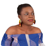 Women’s African Fashion Earrings – Handmade Circle Statement Accessories - Free Delivery Worldwide only at Flexi Africa