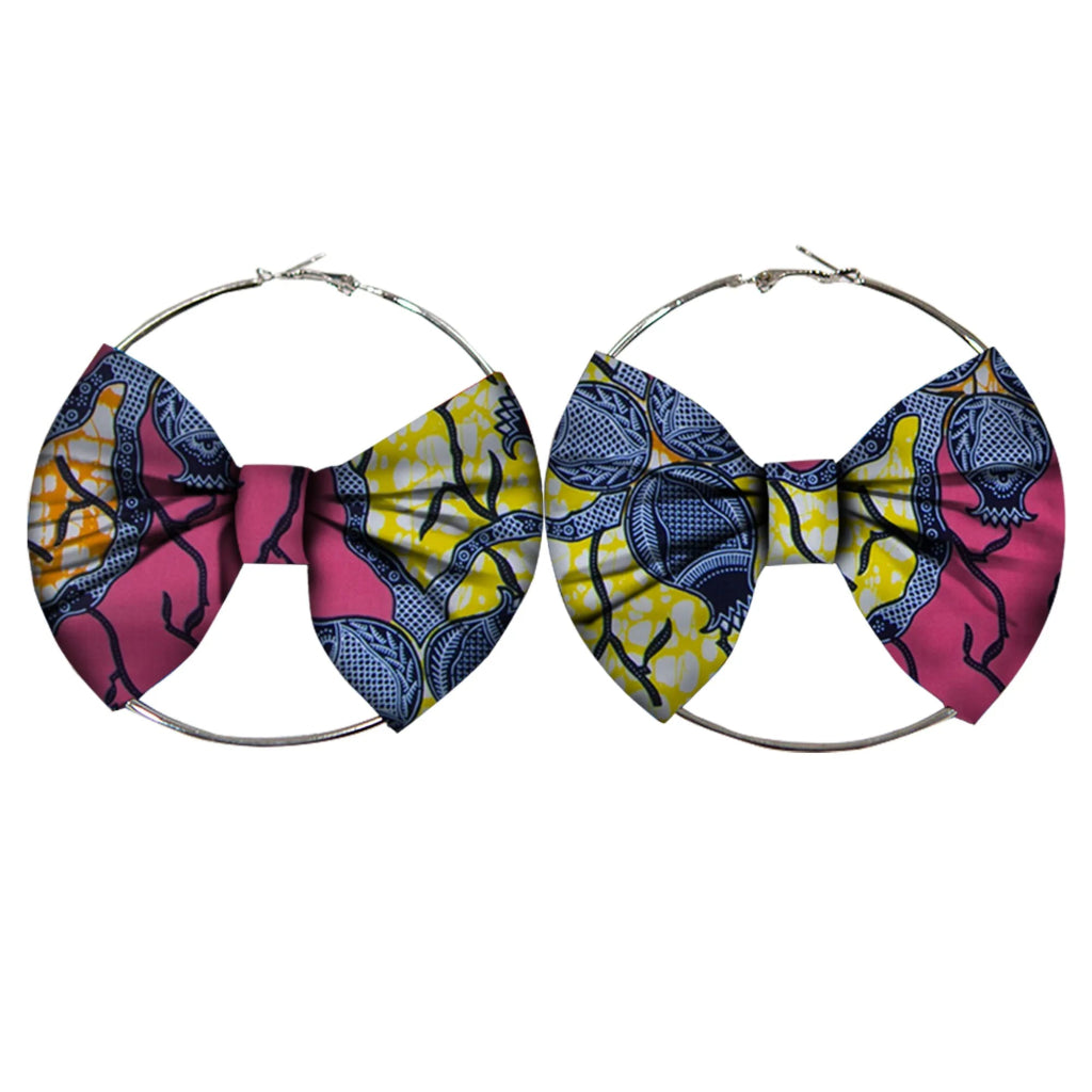 Women’s African Fashion Earrings – Handmade Circle Statement Accessories - Free Delivery Worldwide only at Flexi Africa