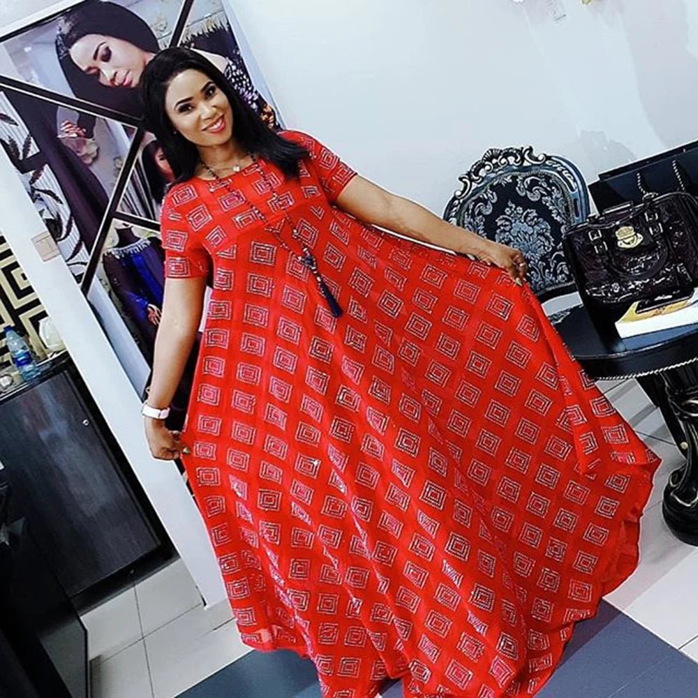 Women’s African Geometric Print Dress – Dashiki Summer Pullover Outfit - Free Delivery Worldwide only at Flexi Africa