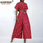 Women’s Ankara Crop Top and Wide - Leg Pants 2PC Set – Stylish African Fashion Outfit - Free Delivery Worldwide only at Flexi Africa